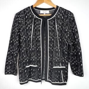 Jones Studio Separates Black & White Cardigan Small